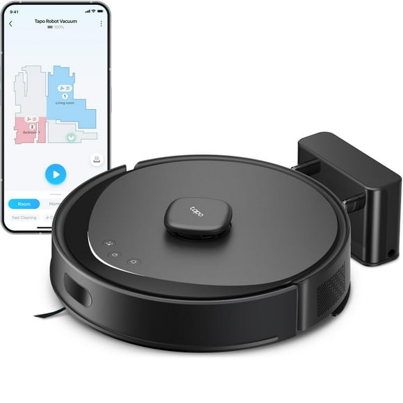 Tapo RV30 MAX Robot Aspirador, 5300Pa, LiDAR+IMU, Evita Alfombras, Mapas Multi-Piso, Limpieza Personalizable, Auto-Carga, Alexa/Google Assistant