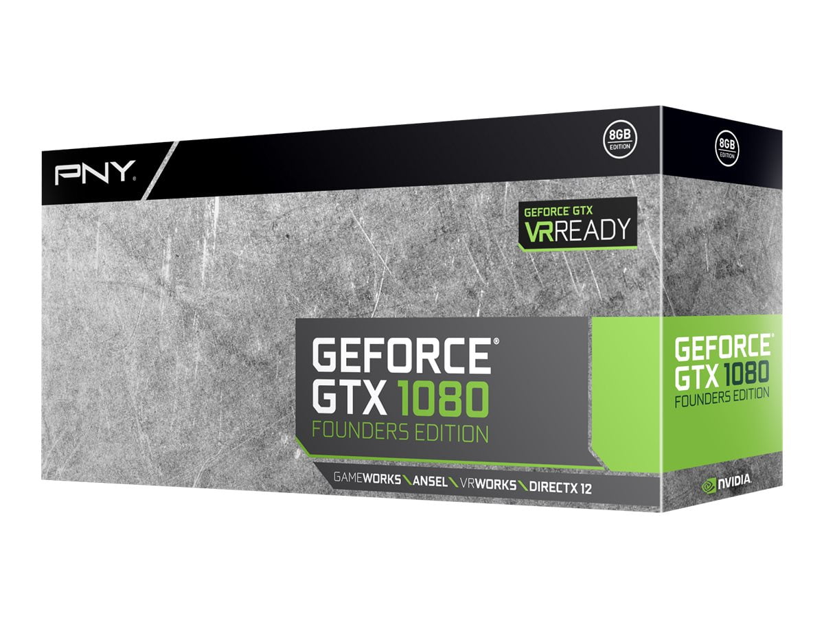 PNY GeForce GTX 1080 - Founders Edition - graphics card - GF GTX 1080 - 8 GB GDDR5X - PCIe 3.0 x16 - DVI, HDMI, 3 x DisplayPort