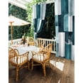 thumbnail image 5 of nqOlkjepod Outdoor Curtains for Patio Waterproof, Teal Geometric Outdoor Privacy Panels Grommet, Vintage Oil Painting Contemporary Blackout Outside Curtains for Porch/Cabana/Pergola 54"x95", 1 Panel, 5 of 8