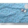 thumbnail image 2 of Soimoi Blue Cotton Duck Fabric Positive Quotes & Heart Text Printed Craft Fabric by the Yard 42 Inch Wide, 2 of 3