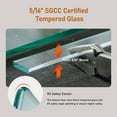 thumbnail image 6 of 46-48" W * 76" H Frameless Single Sliding Shower Doors, Bathroom Sliding Shower Door, 5/16" (8mm) Thick SGCC Tempered Glass Door, Reversible Installation, 6 of 8