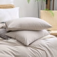thumbnail image 3 of BESTOUCH Duvet Cover Set Queen 100% Washed Cotton Linen Feel Soft Chic Lightweight 3Pcs (Linen Grey, 90"x90"), 3 of 8