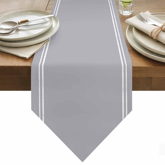 Solid Color Table Runner 36 Inches Long Gray Table Runners for Dining Room Tabletop Dresser Scarf Home Party Banquet Wedding Holiday Decoration