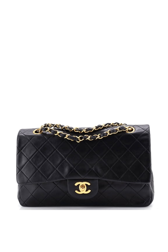 Pre-Owned Vintage Classic Double Flap Bag Quilted Lambskin Medium By Rebag