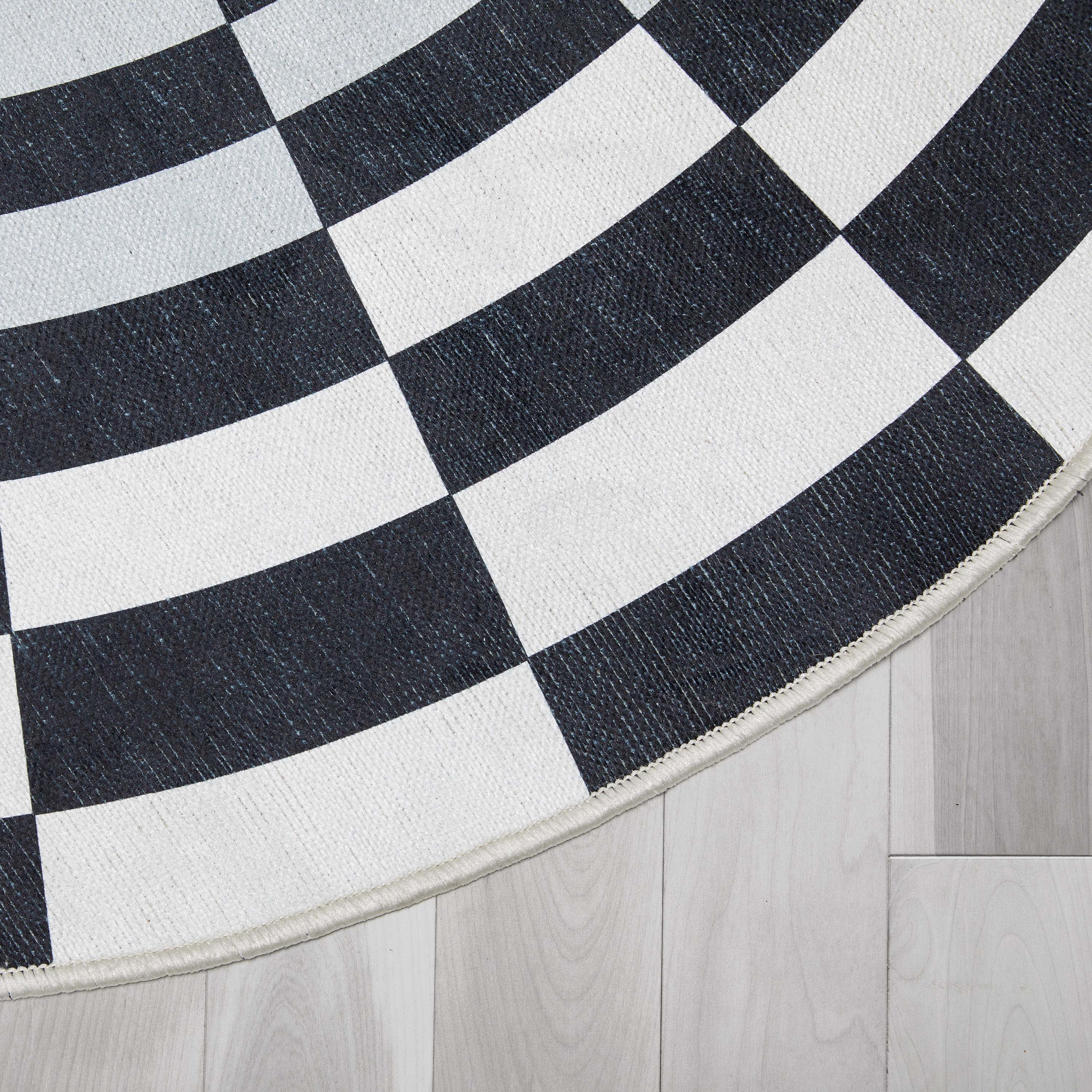 Well Woven Apollo 3D Portal Warp Hole 3D Carpet Botomless Optical Illusion Black Ivory Flat-Weave Easy to Clean 5'3" Round Area Rug