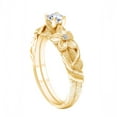 thumbnail image 2 of AFFY 0.23 Carat Round Shape Natural Diamond Leaf & Branch Vintage Style Engagement Ring 14K Solid Yellow Gold Ring Size-5.5, 2 of 2