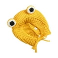 thumbnail image 1 of Baby Hat Solid Color Frog Eyes Autumn Winter Warm Knitting Beanie Cap for Outdoor, 1 of 6