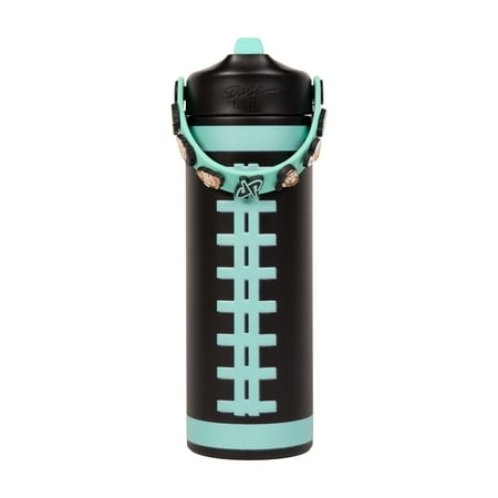 Dude Perfect Water Bottle, Silicone Handle, Double Wall Insulation and Leak-Proof Lid, 24 oz Capacity, Black