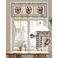 thumbnail image 7 of Western Star Pinecone Garland Curtain Valances,Vintage Black Buffalo Plaid Small Window Treatment for Kitchen Living Room Bathroom,42" x 18", 7 of 7
