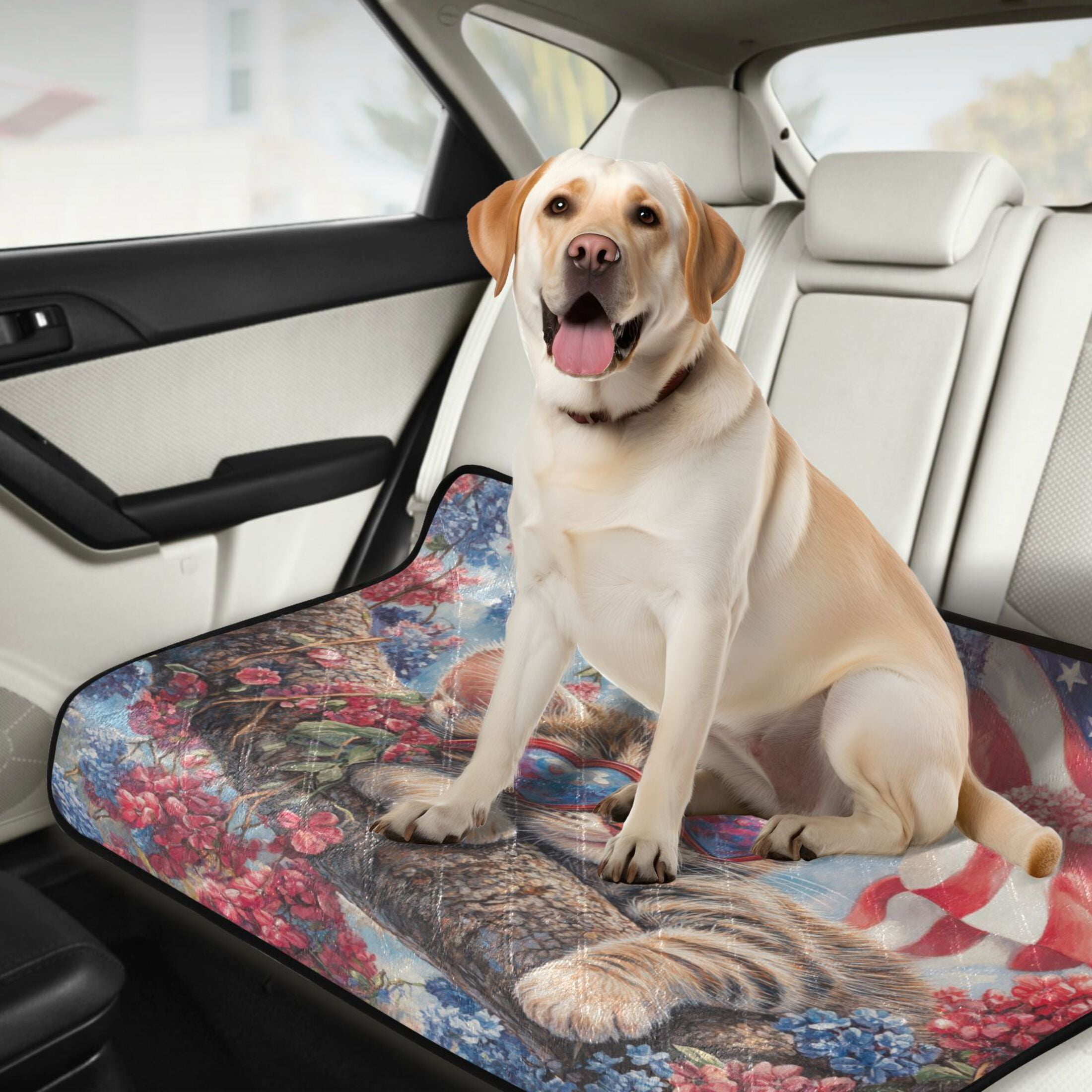 Qxltty 4th Of July Cat Cat litter Pads Pet Set of 2 Diaper Mats Center Anti-leakage Layer Absorbent Soft and Comfortable