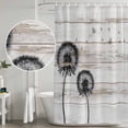 thumbnail image 4 of Polyester Fabric Farmhouse Flowers Shower Curtain, Retro Rustic Wild Floral Wooden Grian Waterproof Bathtub Curtain Bathroom Decor Set with Hooks 48 x 72 Inches, 4 of 6