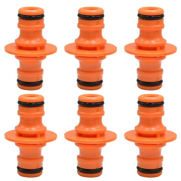 Male Hose Connectors Extender, Join Garden Hose Pipes, Tube Tool Orange 6-Pack
