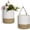 Jute & White, variant on Goodpick 2pack Jute Hanging Basket - Small Woven Fern Rope Flower Plants Wall Decor Set Boho, 7.87 x 7 11.7 inches
