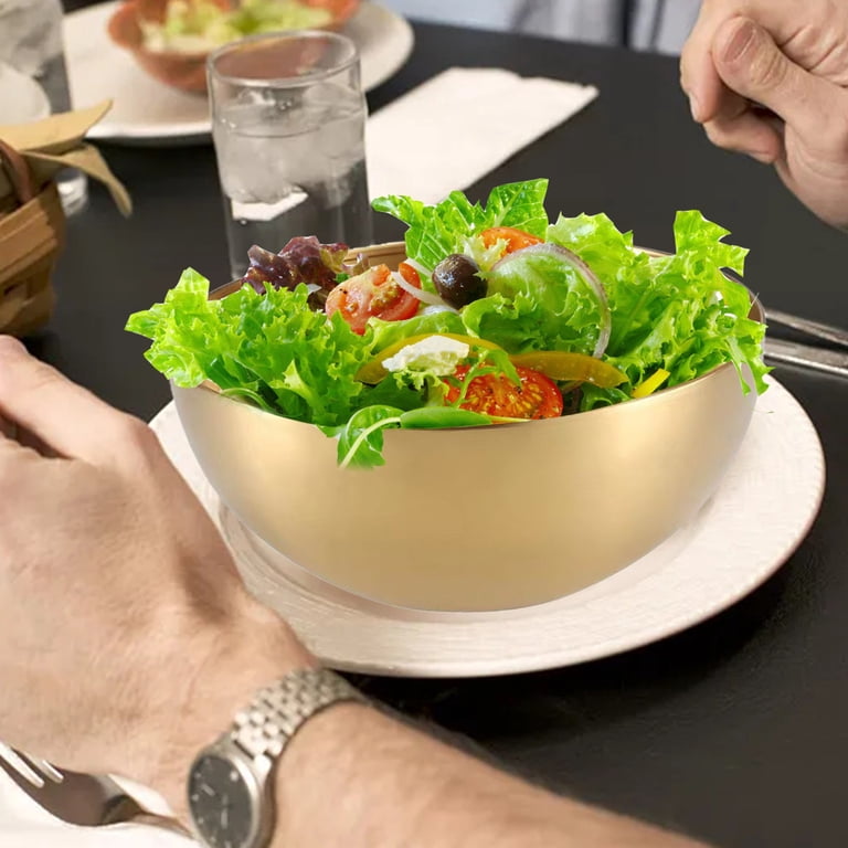 5-Pack Gold Stainless Steel Mixing Bowls - 5.9 Inch Diameter, Decorative Salad Dessert Serving Bowls