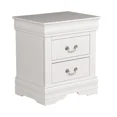 thumbnail image 2 of Traditional Solid Wood Nightstand with 2 Drawers in Black / Dark Cherry / White, 2 of 6