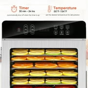 800W Food Dryer With 10 Trays -86~194℉Adjustable Temperature And 24-Hour Timer, Smart Fruit And Vegetable Dehydrator For Making Healthy Snacks, Jerky, And Dried Fruit