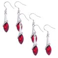 thumbnail image 1 of Aretes en Forma de Agua Drop02 3Pzas Gota de Agua Rojo Metal/Circón., 1 of 1