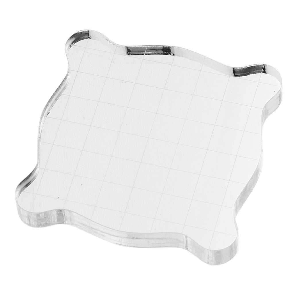Clear Acrylic Block Stamp Blocks with Grid Stamping Craft mm