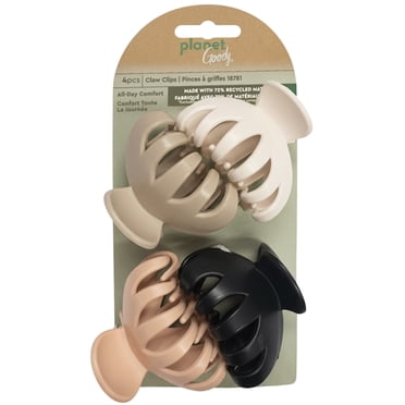 Planet Goody SlideProof Spider Claw Hair Clips, Secure Grip Claws, All Hair Types, 4 Ct