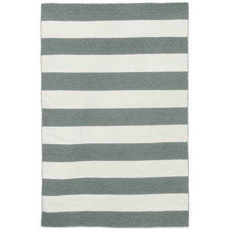 Liora Manne Sorrento Area Rugby Stripe Grey Indoor/Outdoor Area Rug
