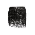 thumbnail image 6 of KOMOO Women Boho Sequin Tassel Skirt Fringe Belly Skirt Rave Party Dance Miniskirt, 6 of 7