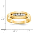thumbnail image 4 of Finest Gold 14K Yellow Gold Diamond Mens 5-Stone Ring - Size 10, 4 of 5