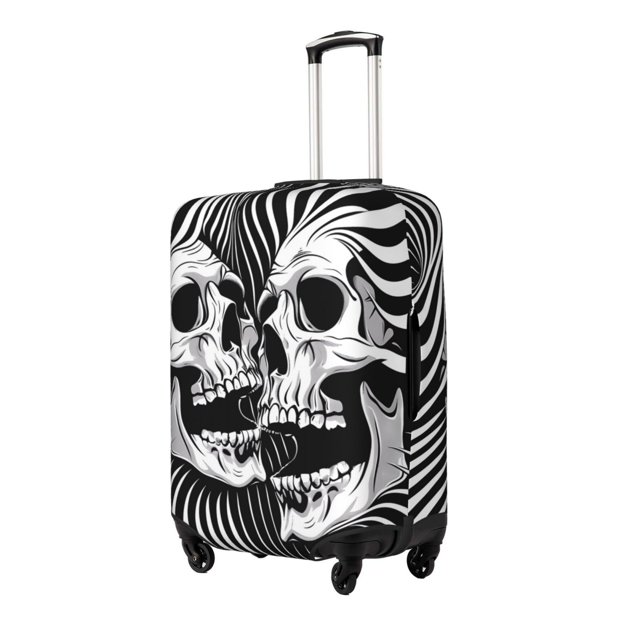 Fotbe Psychedelic Skull Illusion Art Funda Protectora para Equipaje, Antirrayones y Resistente a la Suciedad, Compatible con Maletas de 18 a 32 Pulgadas-Small