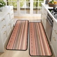 thumbnail image 4 of Kitchen Rugs Sets Of 2,Brown Geometric Striped Pattern Anti Fatigue Kitchen Mat Rugs Non Slip Washable,Decorative Kitchen Floor Mats for Kitchen,Sink,Laundry,17"x47"+17"x47", 4 of 5