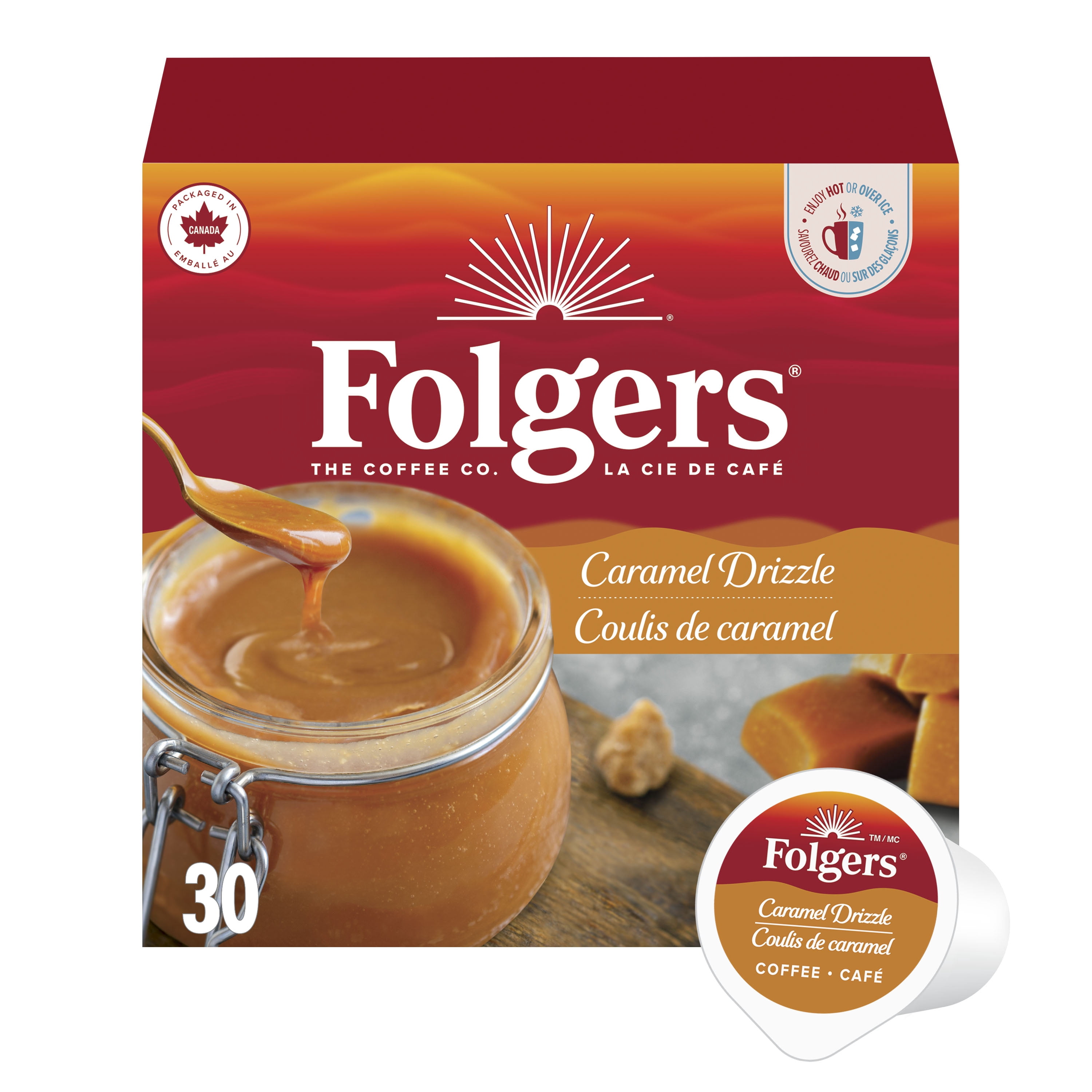 Folgers Caramel Drizzle K-Cup Coffee Pods 30 Pods