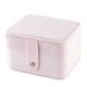 thumbnail image 5 of Sonducket Joyero femenino Pendiente Collar Botón Multi-Compartimentos Organizador Adornos Estuche Decoraciones de regalo de boda Cuero Rosa 2piezas, 5 of 6