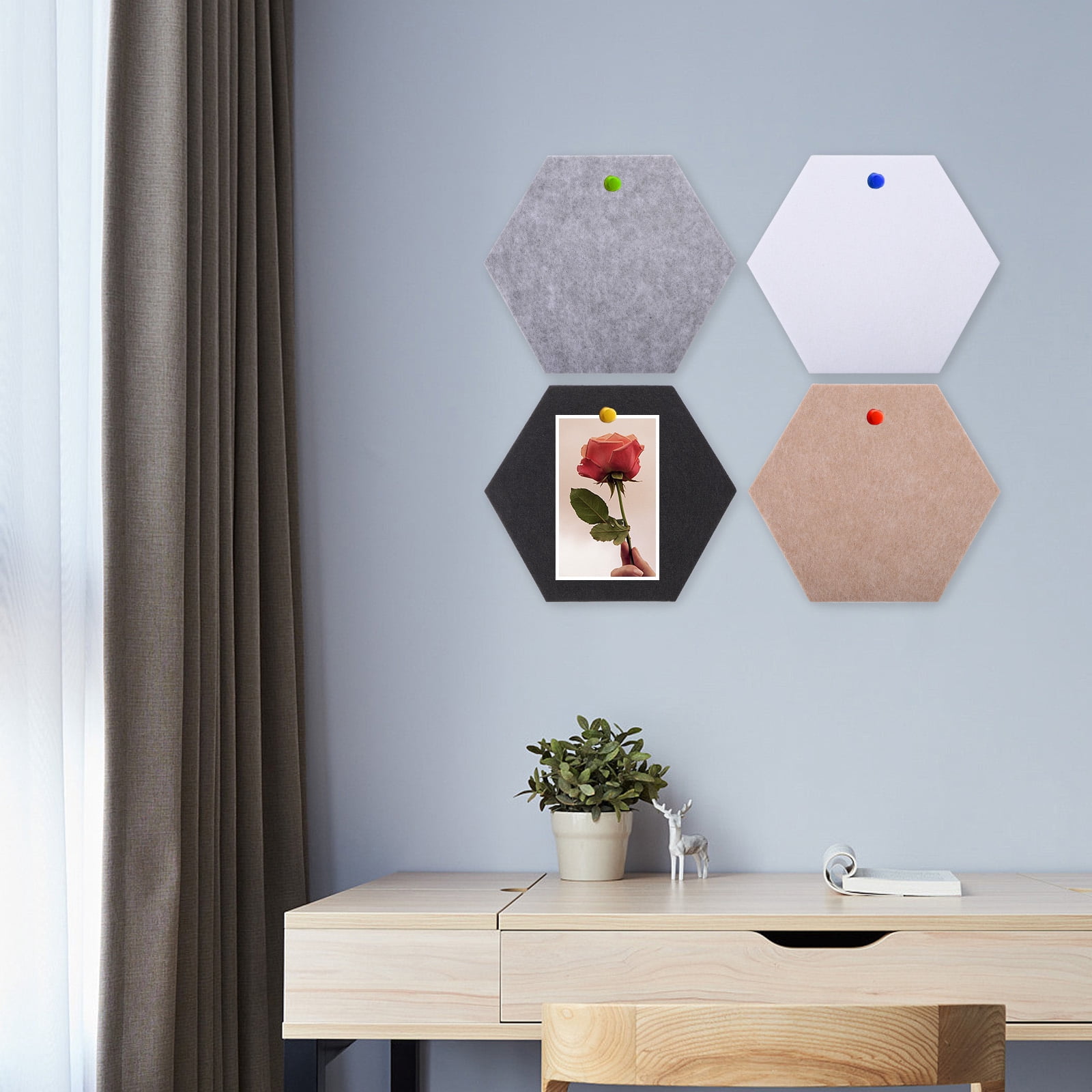 Toyandona 16Pcs Thickened Felt Pin Boards with Self Adhesive for Home Office Use