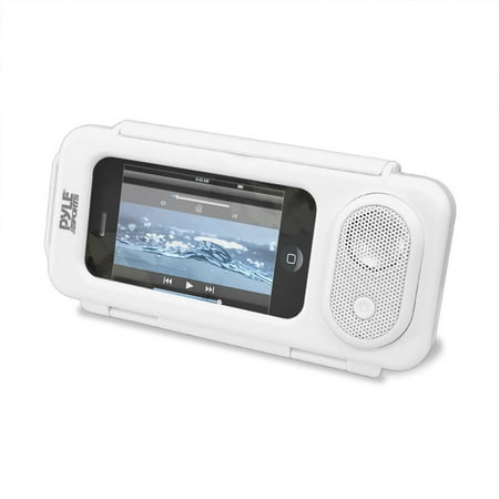 Pyle Surf Sound Play Universal Waterproof IOS, iPhone4 & iPhone5 MP3 Player & Smartphone Portable Speaker and Case- White