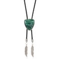thumbnail image 4 of Men's Vintage Triangular Stone Feathered Pendant Bolotie Faux Leather Rope Necktie Necklace Shirt Collar Chain Neckwear, 4 of 9