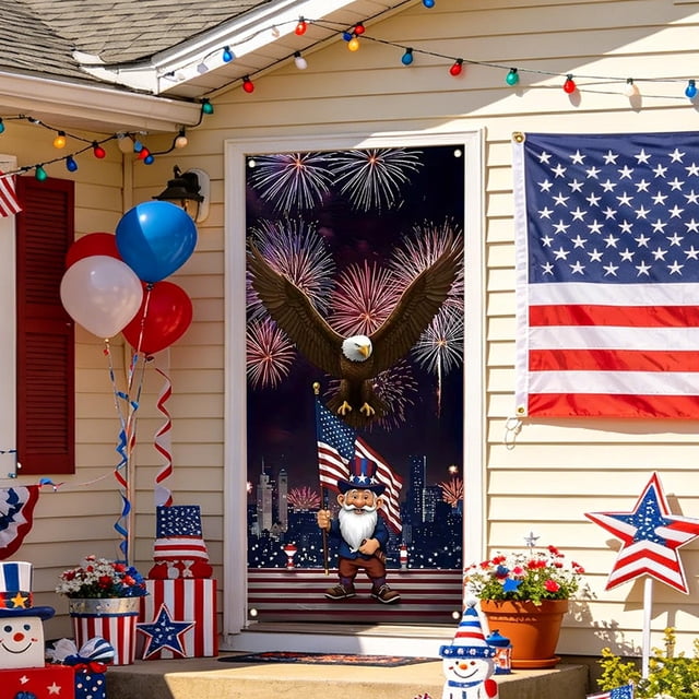 Independence Day Door Cover Hanging Cloth Background Cloth Anniversary Celebration