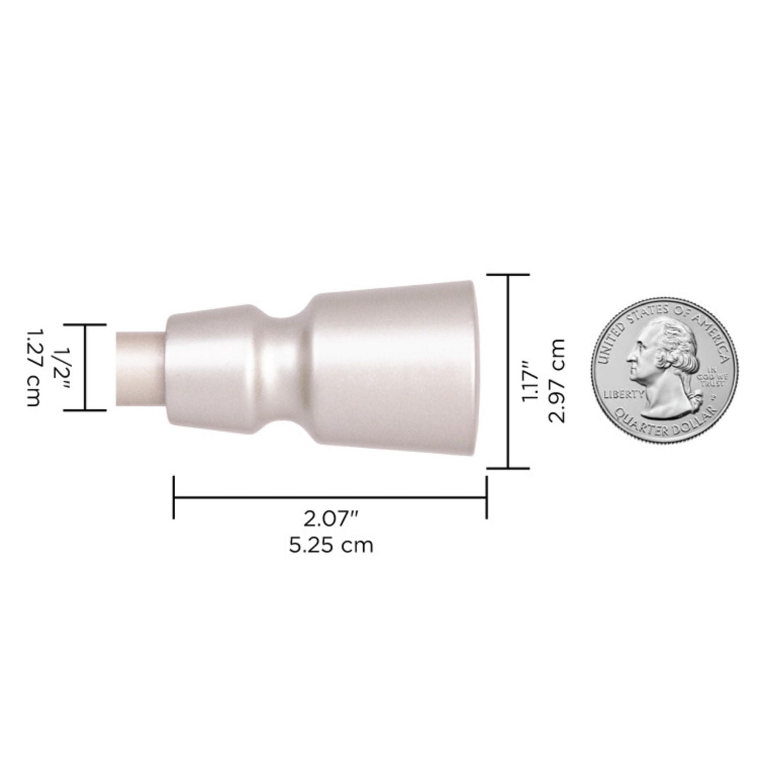 Tringle à rideaux ajustable Petite Café Lee Mainstays 122 à 218 cm (48 à 86 po), diamètre de 1,27 cm (1/2 po), nickel satiné