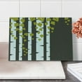 thumbnail image 2 of Abstract Cutting Board, Abstract Silhouette of Birch Trees Foliage on a Dark Toned Background, Decorative Tempered Glass Cutting and Serving Board, Small Size, Brown Green and White, by Ambesonne, 2 of 5