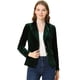 thumbnail image 1 of Chaqueta de Terciopelo Allegra K Vintage Verde Oscuro S, 1 of 6
