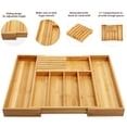 thumbnail image 4 of Organizador de cajones VaeFae para cubiertos de bambú con bloque para cuchillos, 4 of 6