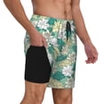 thumbnail image 2 of Gukieu Lotus Flower1 Print Men's Double Layer Sports Swim Trunks, Quick Dry Adjustable Waist Swim Shorts Swimwear-Medium, 2 of 6