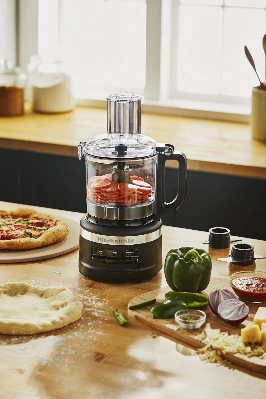 Restored Premium KitchenAid 7 Cup 3 Speed Pulse Food Processor Chopper, Black Matte (Refurbished)