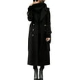 thumbnail image 2 of Taylonsss Womens Wool Blend Double Breasted Coat with Wide Lapel Collar and Detachable Belt, Warm Long Sleeve Trench Style Jacket with Side Pockets for Office and Casual Outwear, 2 of 6
