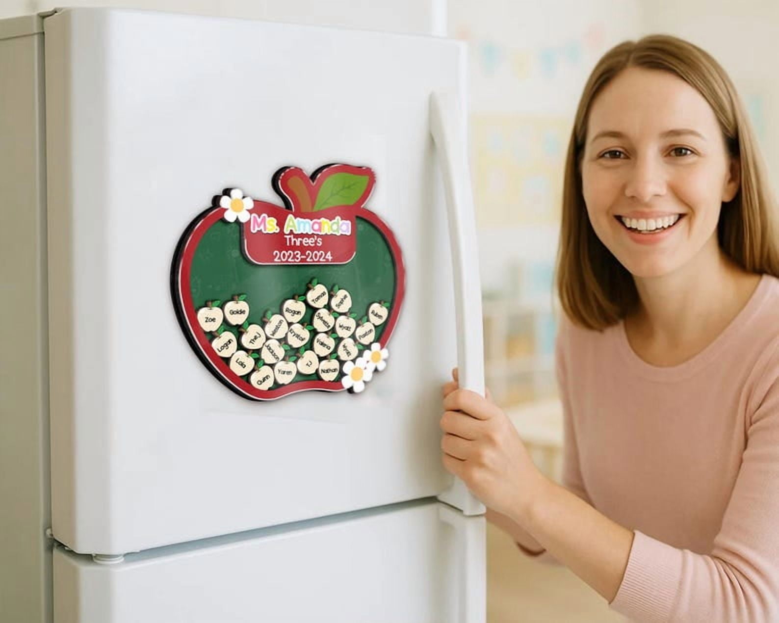Personalized Teacher Apple Magnet, Teacher Shaker, Teacher Appreciation Week, Thank You Teacher, Teacher Locker Magnet, Teacher Gift, End of Year Gift