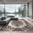 thumbnail image 2 of ODIKA 8'x10' Washable Area Rug Cherries Vintage Door Cherry Blossoms Decorative Botanical Motif for King Size Bedroom Under Bed, Master Suite, Non-Shedding, Easy Care, 2 of 7