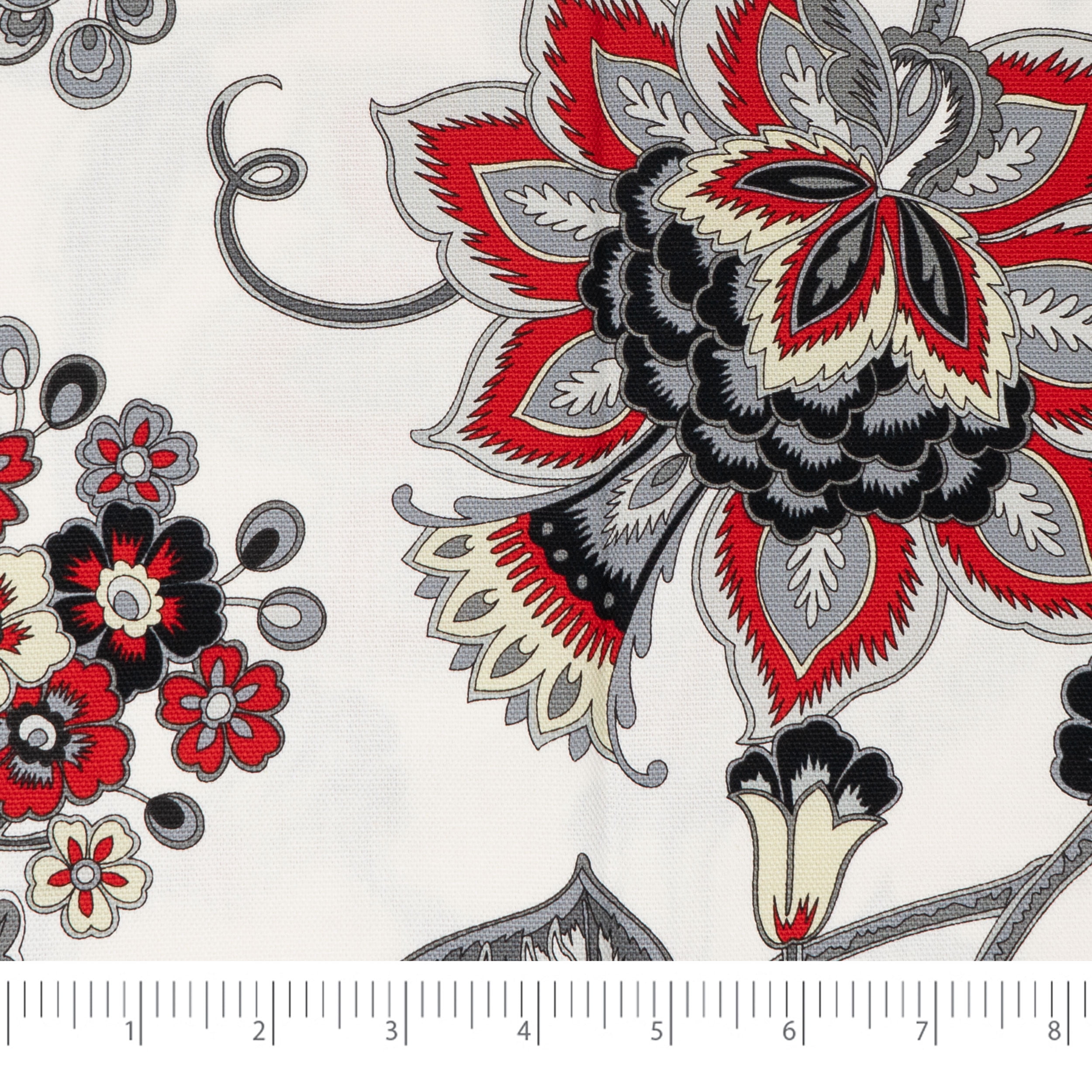 Waverly Inspirations 100% Cotton 45" x 2 Yards Precut Jacobean Red Black Gray Sewing & Crafting Fabric, 1 Each