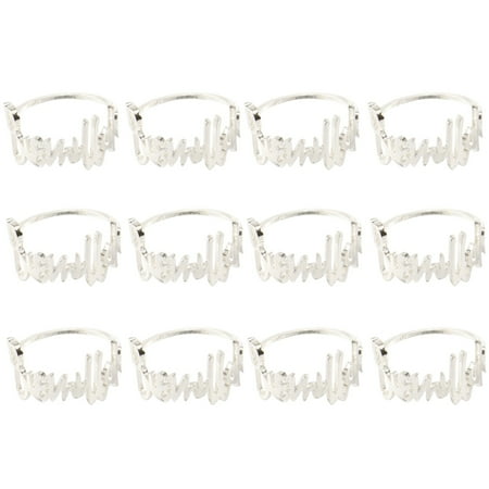 

12Pcs/Set Alphabet Metal Napkin Ring European Style Napkin Ring for Restaurant Hotel Wedding Party Events Easter Silver