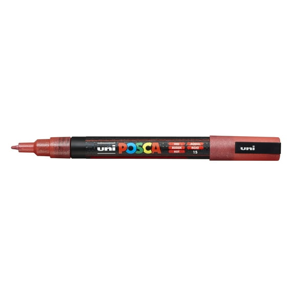 POSCA Paint Marker, PC-3M Fine Bullet, Glitter Red
