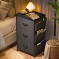 thumbnail image 2 of YYEAN  Night Stand Set 2, Night Stand with 3 Drawers for Bedroom, Bedside Table with Wooden Top, Sturdy Steel Frame End Table, Small Dresser for Bedroom, Entryway, Grey, 2 of 9