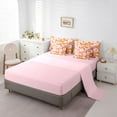 thumbnail image 5 of Feelyou Orange Groovy Flower Bedding Comforter Set 7 Pieces for Teens, Kawaii Daisy Floral Full Bedding Set, Plant Botanical Reversible Fitted Sheet Flat Sheet, Breathable Home Decor, 5 of 8