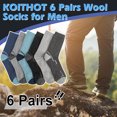 thumbnail image 6 of KOITHOT 6 Pairs Men Wool Socks Thermal Winter Warm Outdoor Work Boot Hiking Socks for Men & Women, 6 of 6