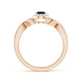 thumbnail image 2 of ANGARA Natural Oval Blue Sapphire Crossover Ring with Diamond Halo in 14K Rose Gold for Women (Size-6x4mm) | September Birthstone, Anniversary, Jewelry Gift for Women | Natural Blue Sapphire Ring, 2 of 9